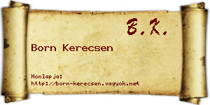 Born Kerecsen névjegykártya